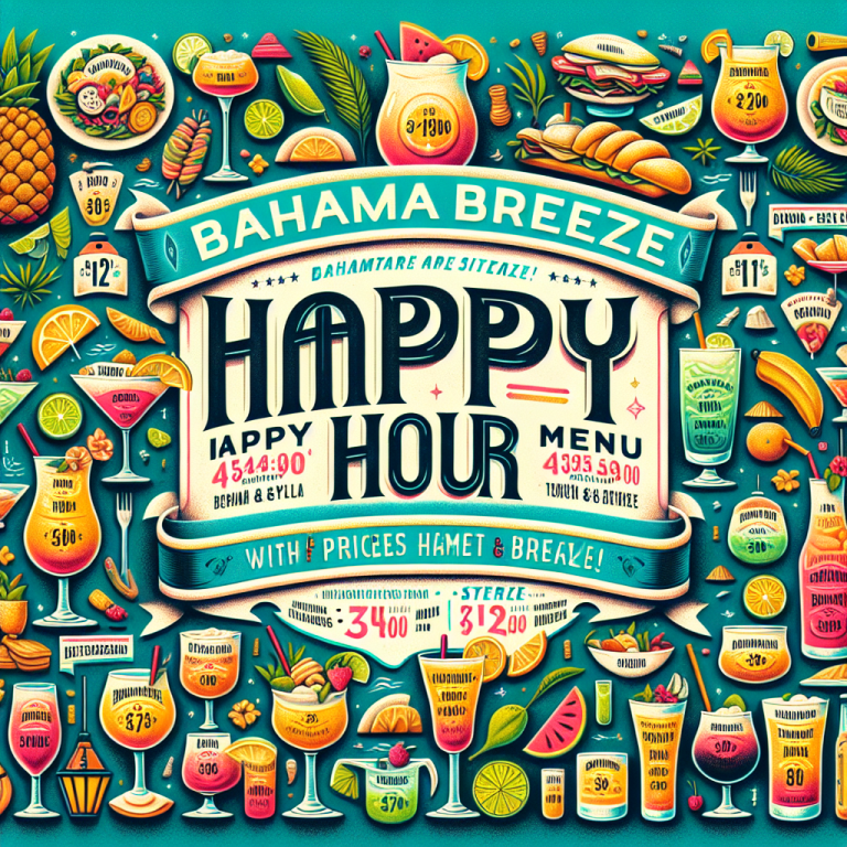 Bahama Breeze Happy Hour Menu With Prices