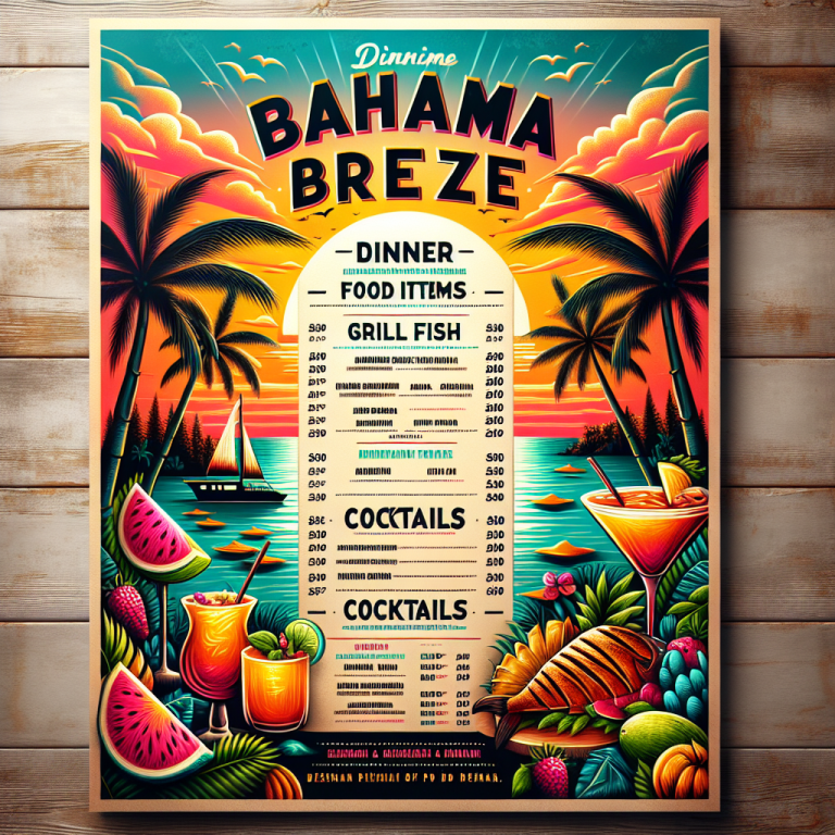 Bahama Breeze Dinner Menu With Prices