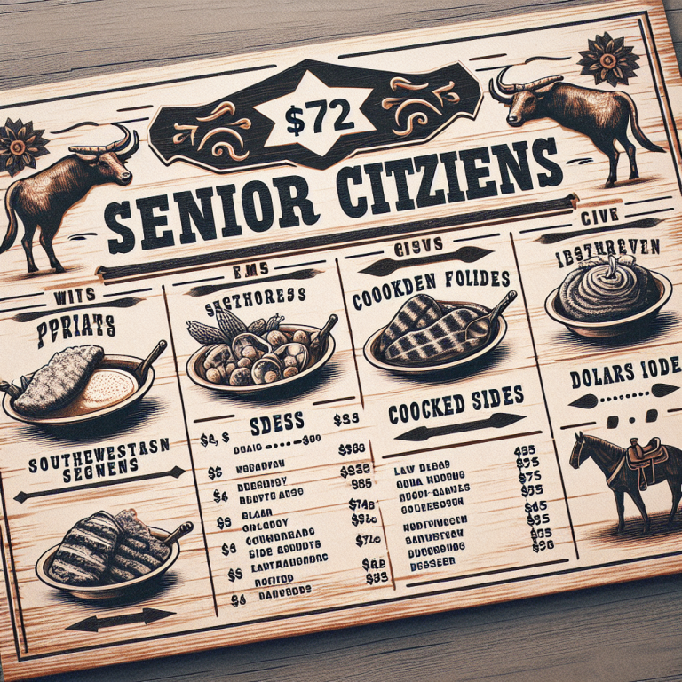 Texas Roadhouse Senior Menu With Prices