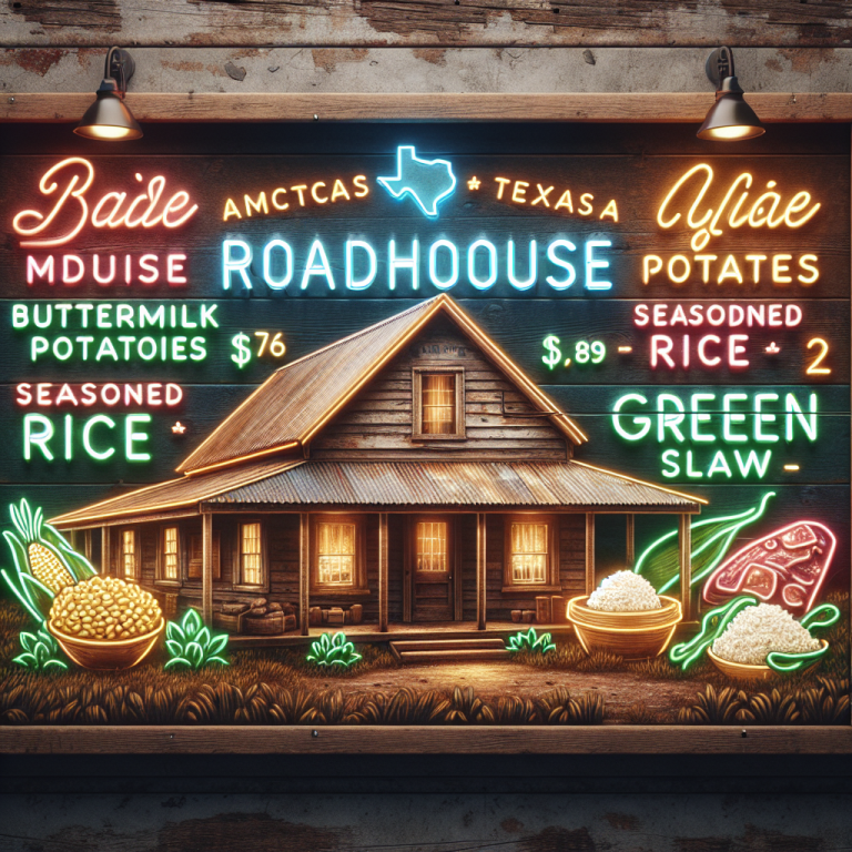 Texas Roadhouse Sidekick Menu With Prices