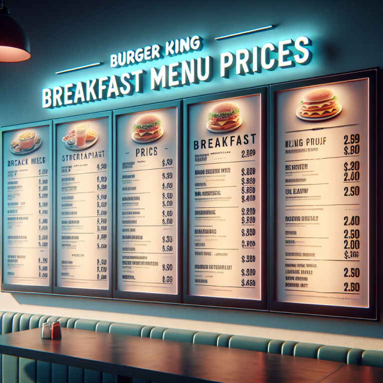 Burger King Breakfast Menu Prices With Prices