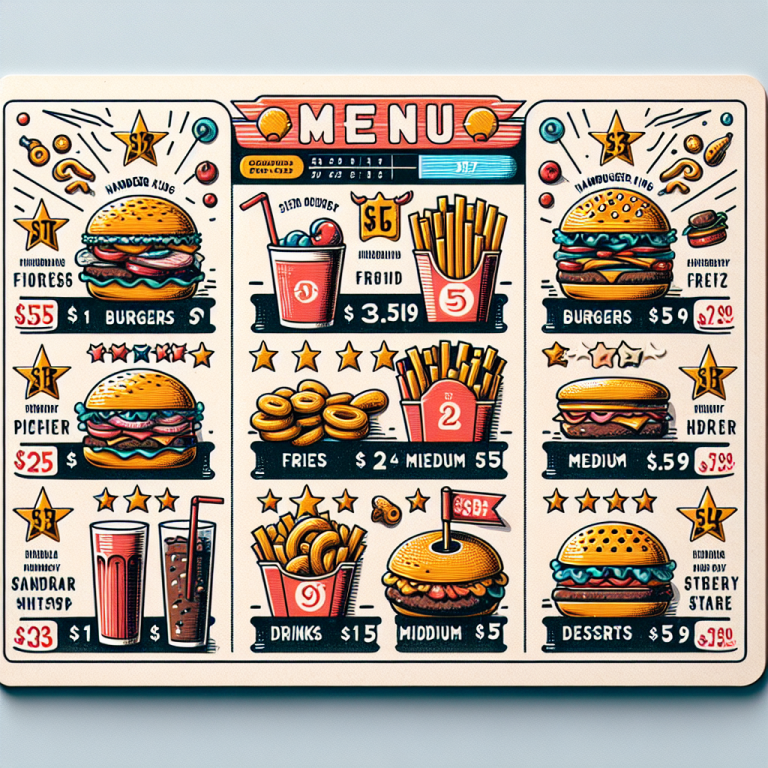 Hamburger King Menu With Prices