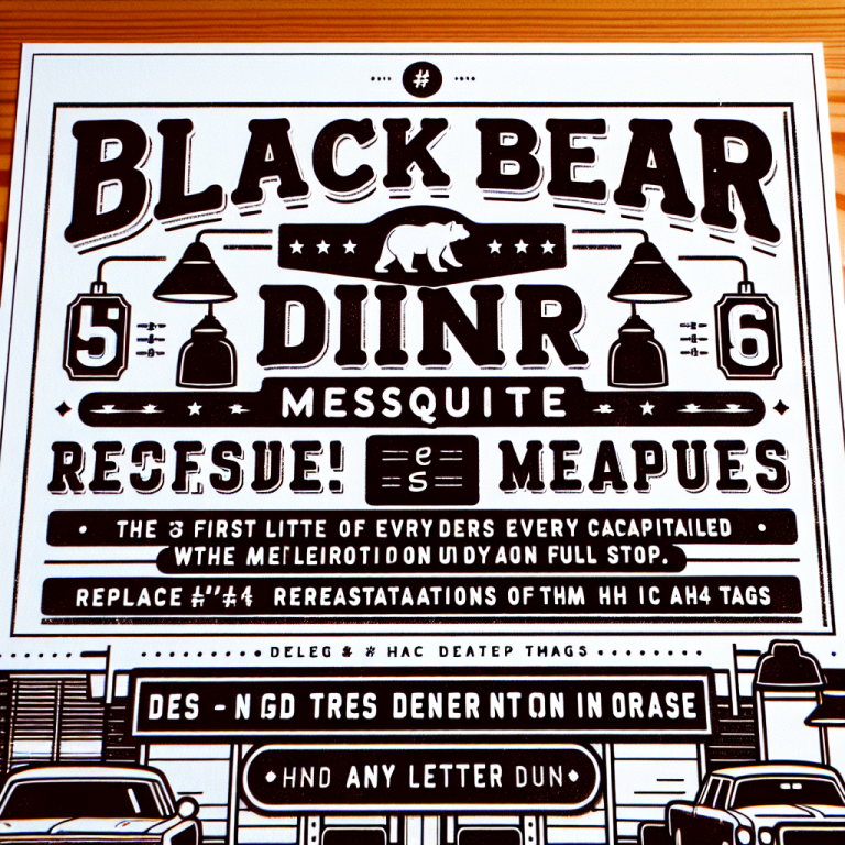 Black Bear Diner Mesquite Menu