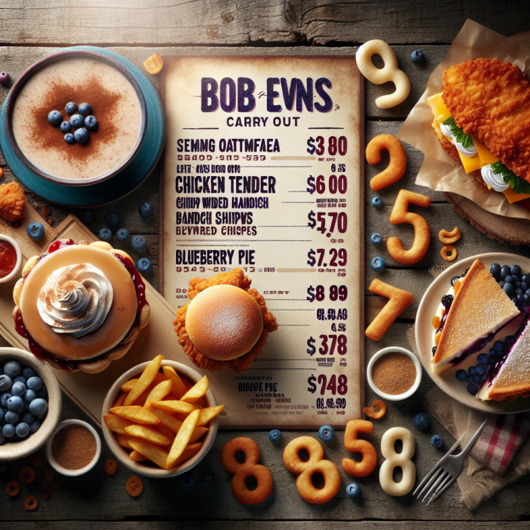 Bob Evans Carry Out Menu With Prices