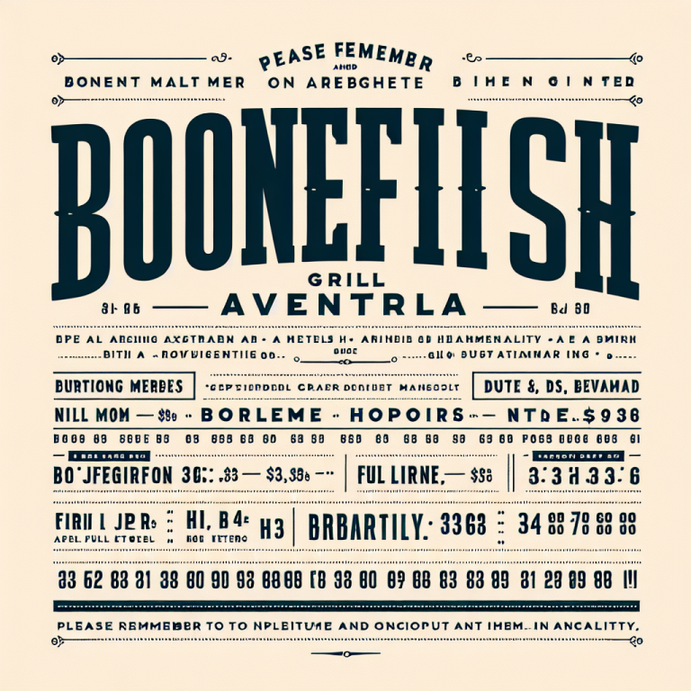 Bonefish Grill Aventura Menu With Prices