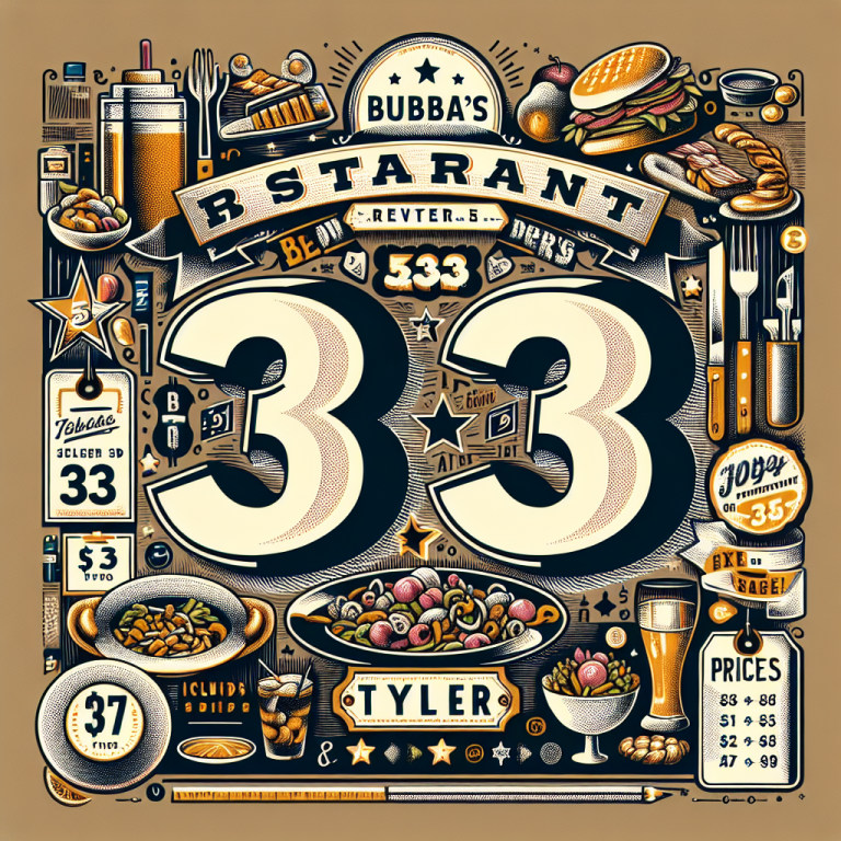 Bubbaʼs 33 Tyler Menu With Prices