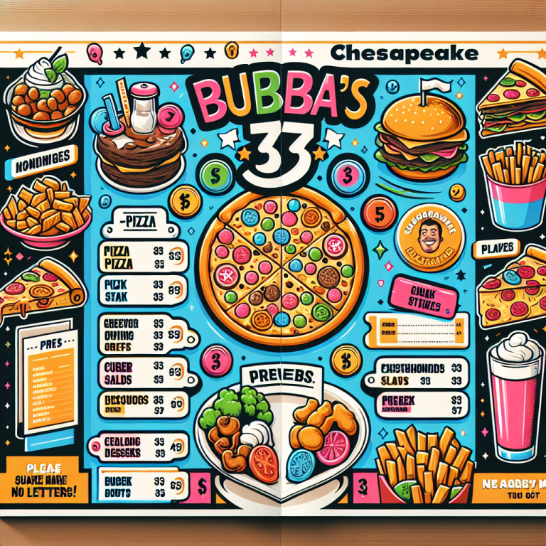 Bubbaʼs 33 Chesapeake Menu With Prices