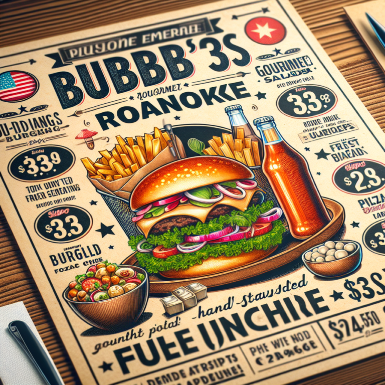 Bubbaʼs 33 Roanoke Menu With Prices