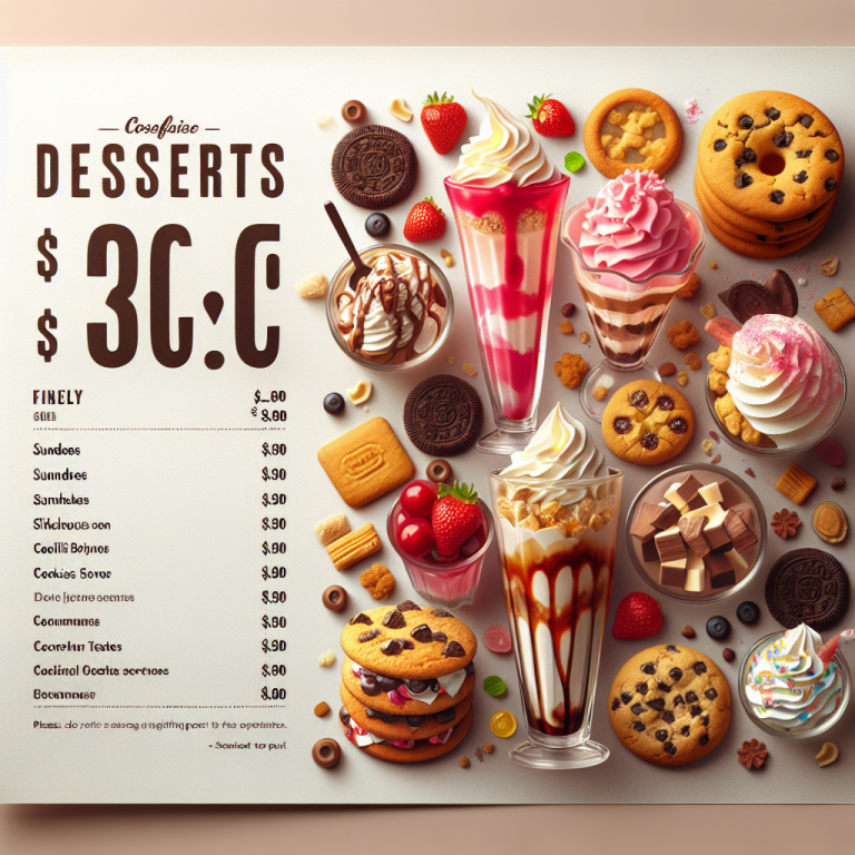 Culverʼs Desserts Menu With Prices