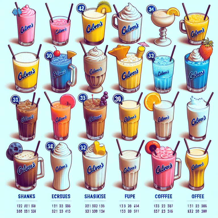 Culver’s Drinks Menu With Prices