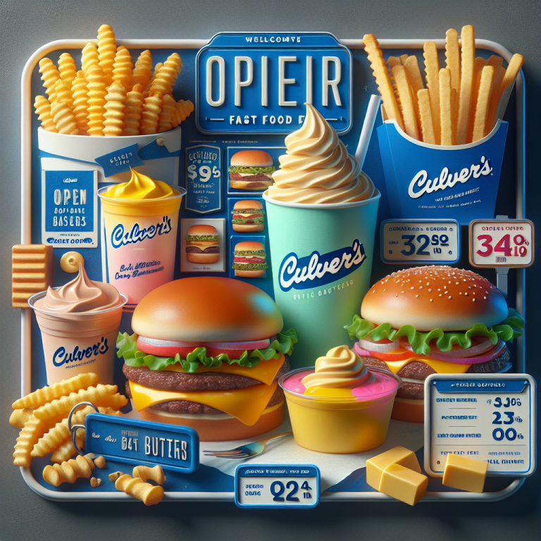 Culverʼs Menu With Prices Open Now