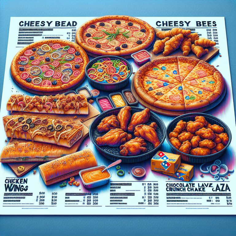 Dominoʼs Full Menu With Prices