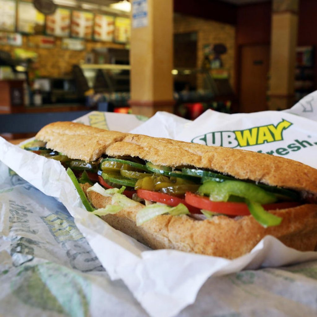 subway calorie menu