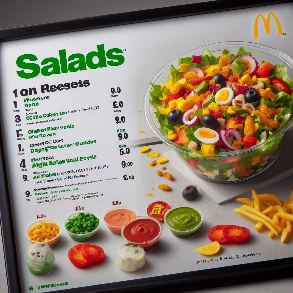 McDonalds Salads Menu Prices in Ireland