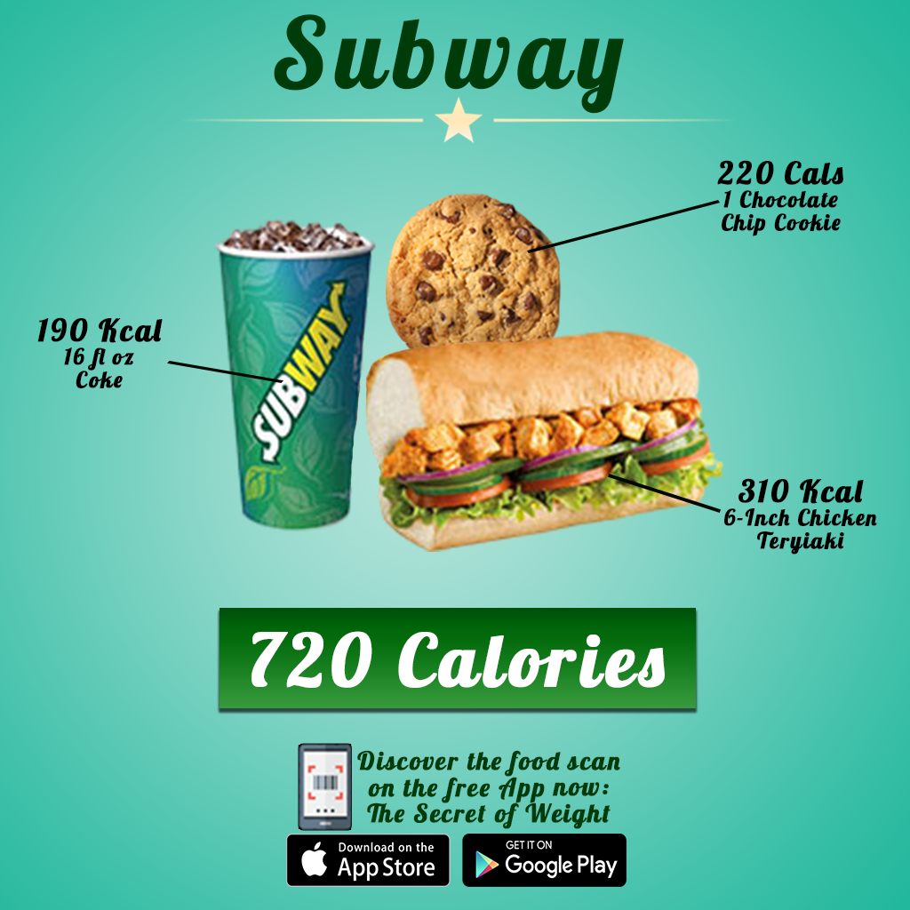 subway calorie menu