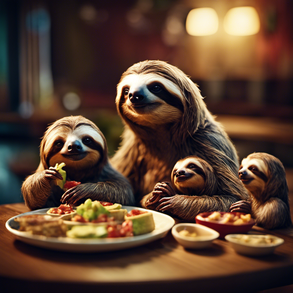 imagegenaphoto realisticslothfamilyeatingappetizersatapplebeesrestaurant 3210670914 WWYL