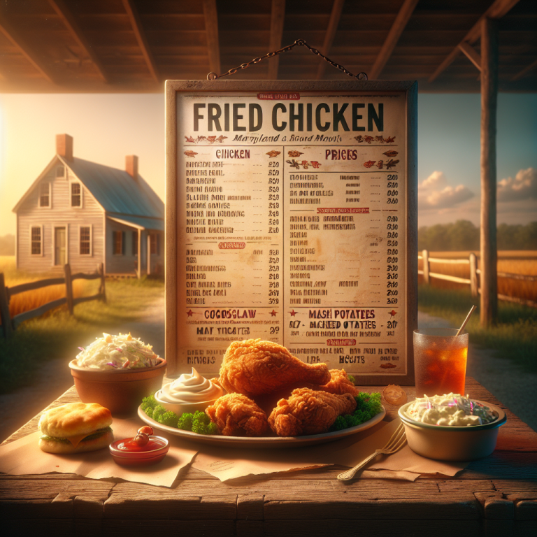 KFC Menu With Prices Near Maryland