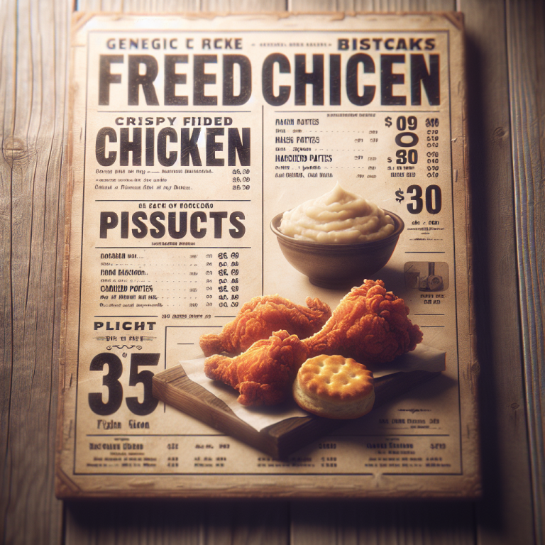 KFC Menu With Prices Near Michigan