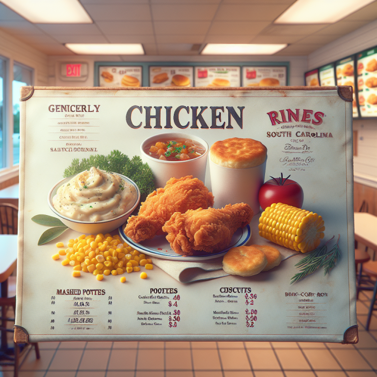 KFC Menu With Prices Near South Carolina