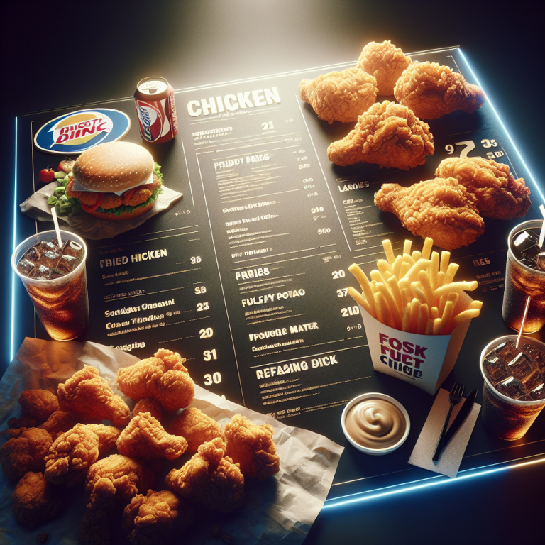 KFC Order Menu With Prices