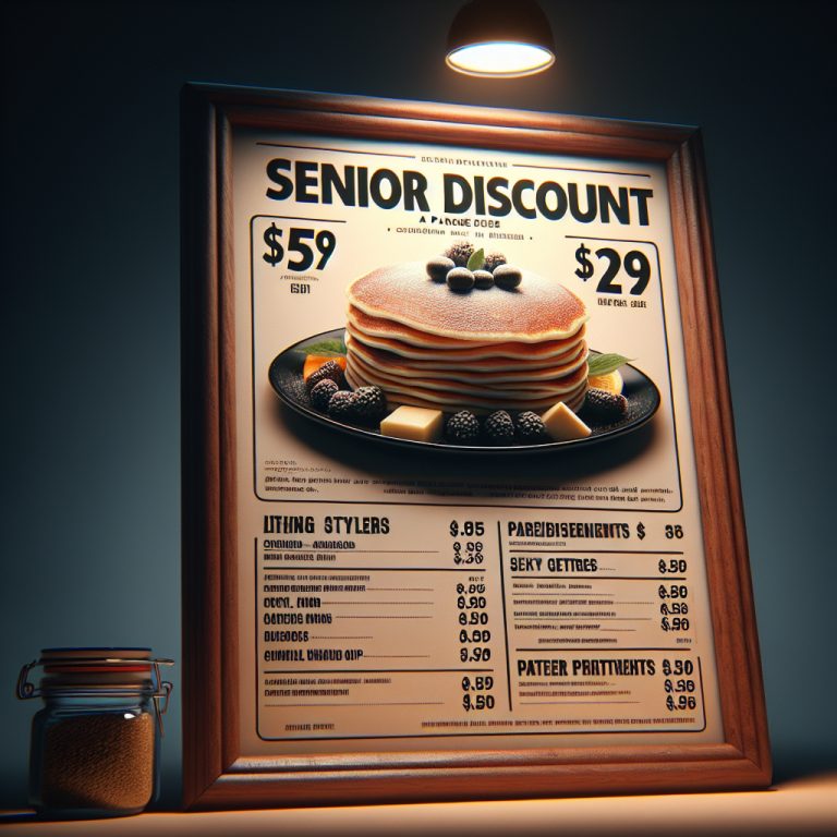 IHOP Senior Discount Menu With Prices