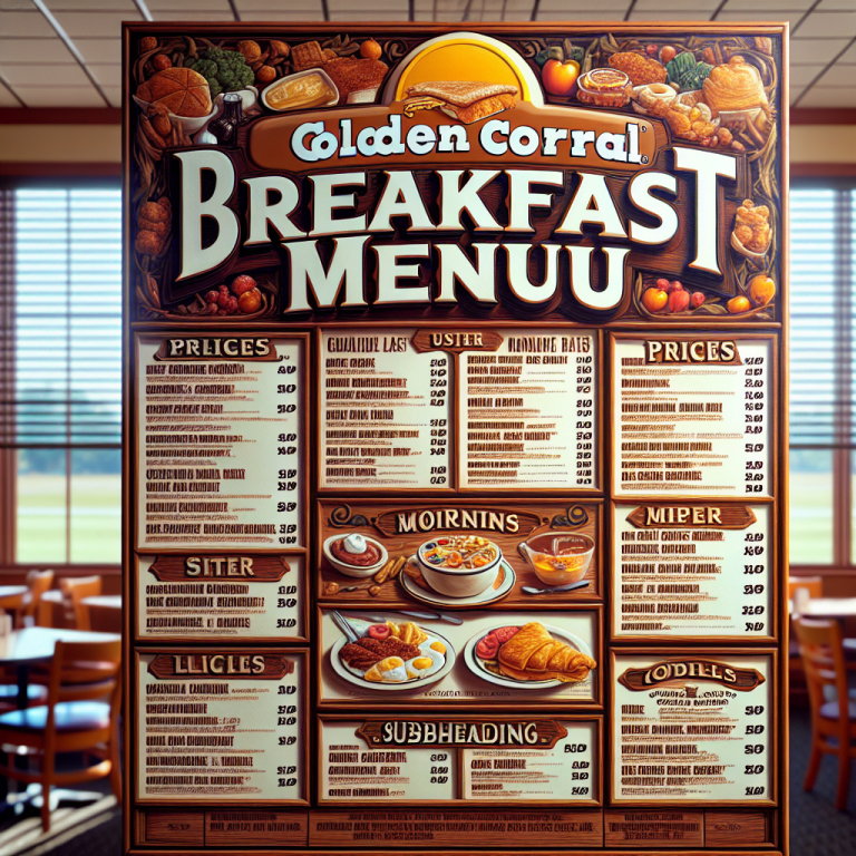 Golden Corral Breakfast Menu With Prices