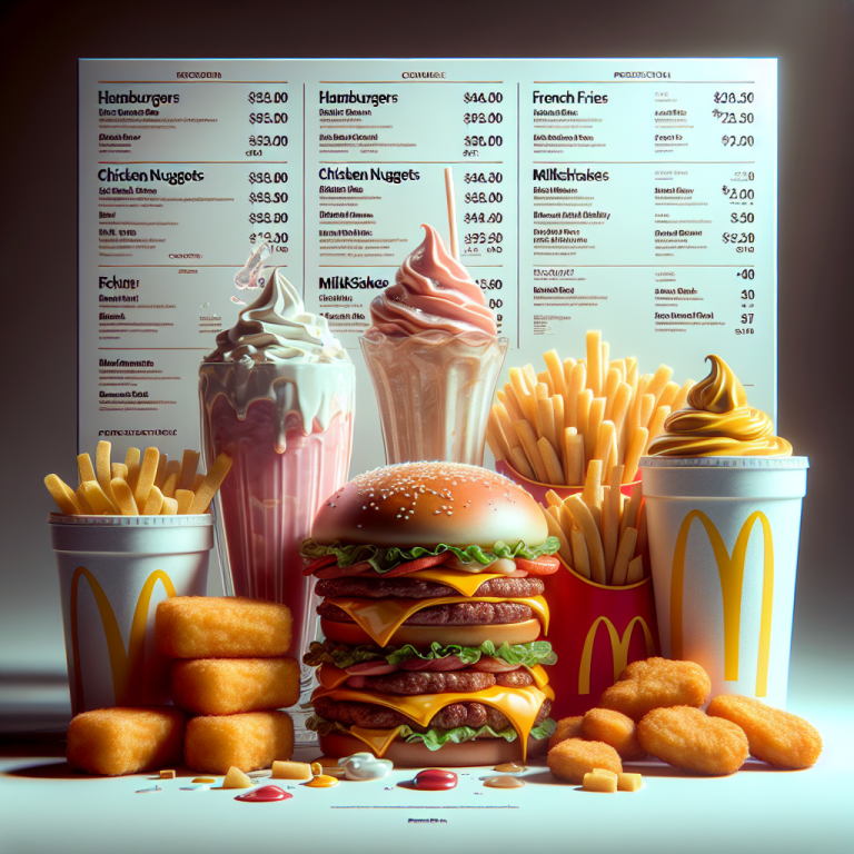 American McDonald’s Menu With Prices