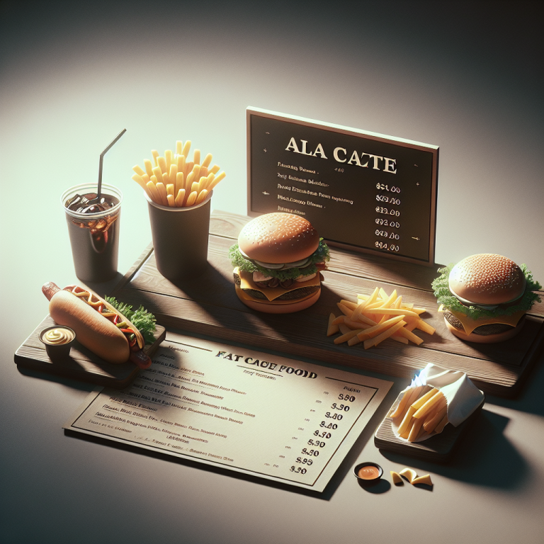 McDonaldʼs Ala Carte Menu With Prices