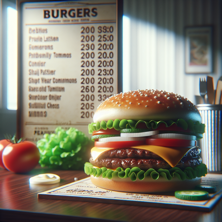 McDonaldʼs Burgers Menu With Prices