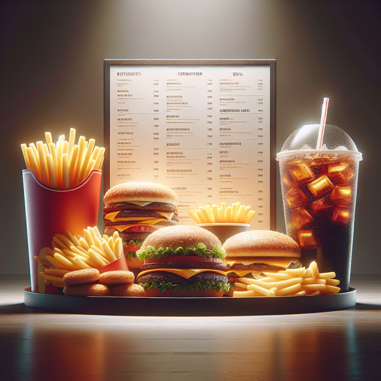 McDonaldʼs Combo Menu With Prices