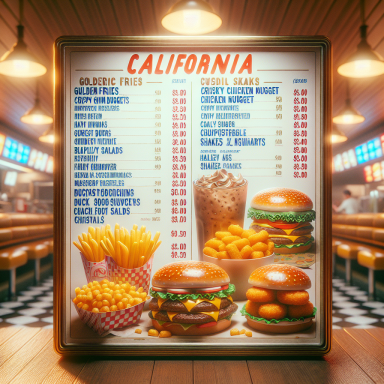 McDonaldʼs Menu In California With Prices