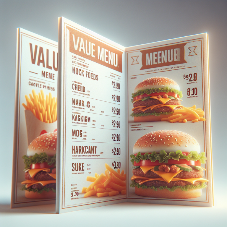 McDonaldʼs New Value Menu With Prices