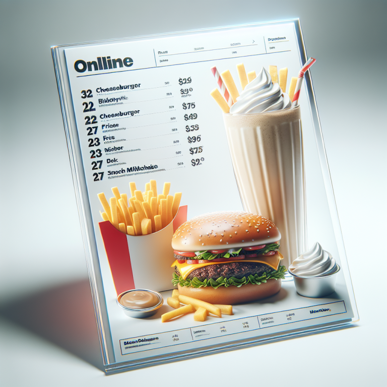 McDonaldʼs Online Menu With Prices