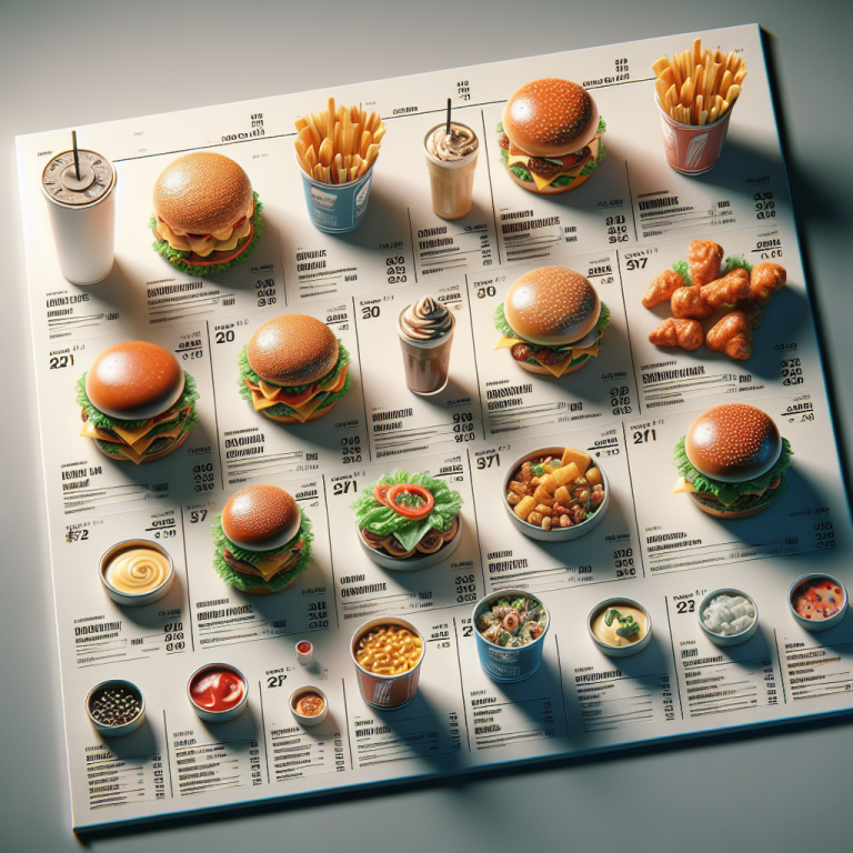 McDonaldʼs Printable Menu With Prices