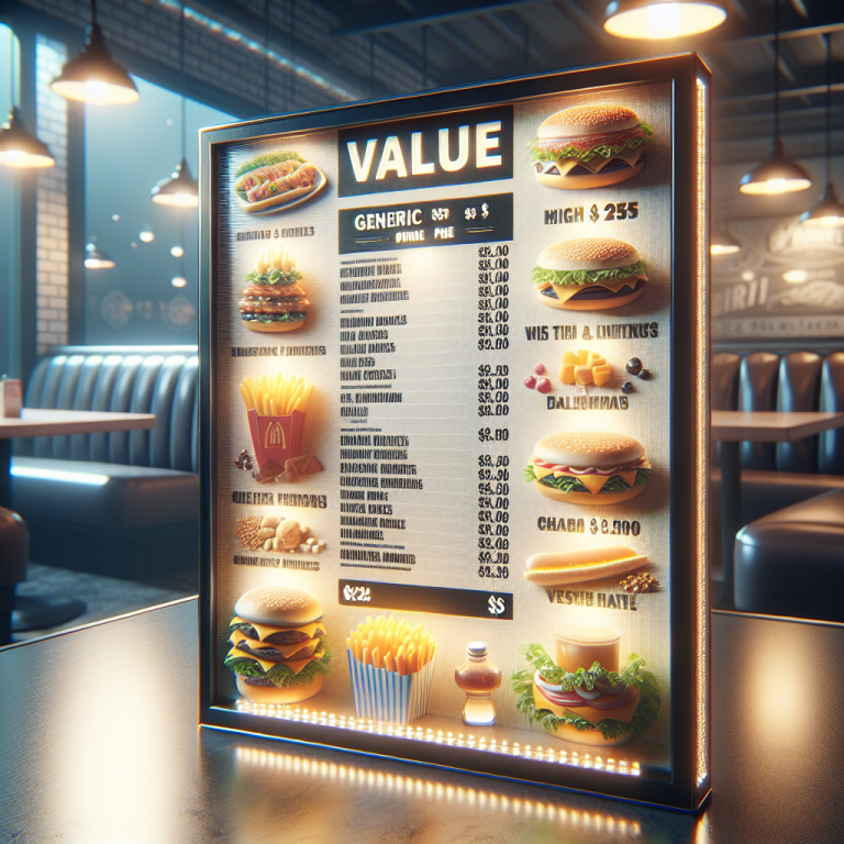 McDonaldʼs Value Menu With Prices