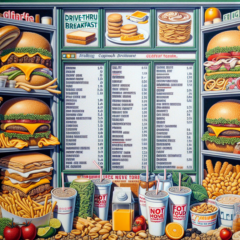 Drive Thru Wendyʼs Breakfast Menu