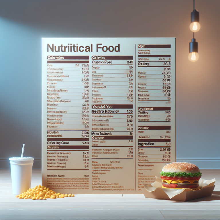 WendyʼS Menu Nutrition Chart