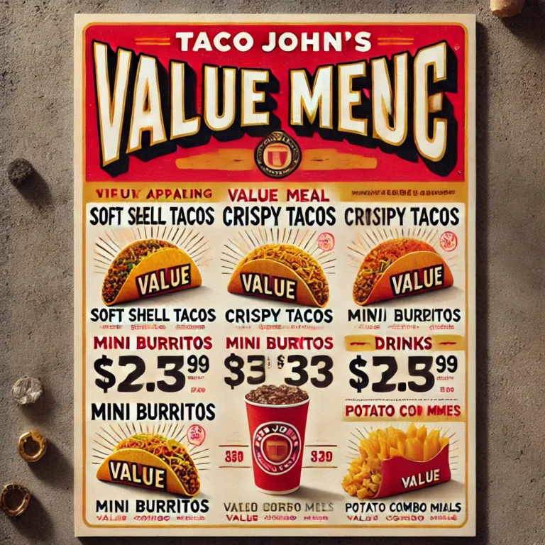 Discover Taco John’s Value Menu menu, Taco John’s Value Menu prices, and Taco John’s Value Menu operating hours – The Ultimate Guide to Value Dining