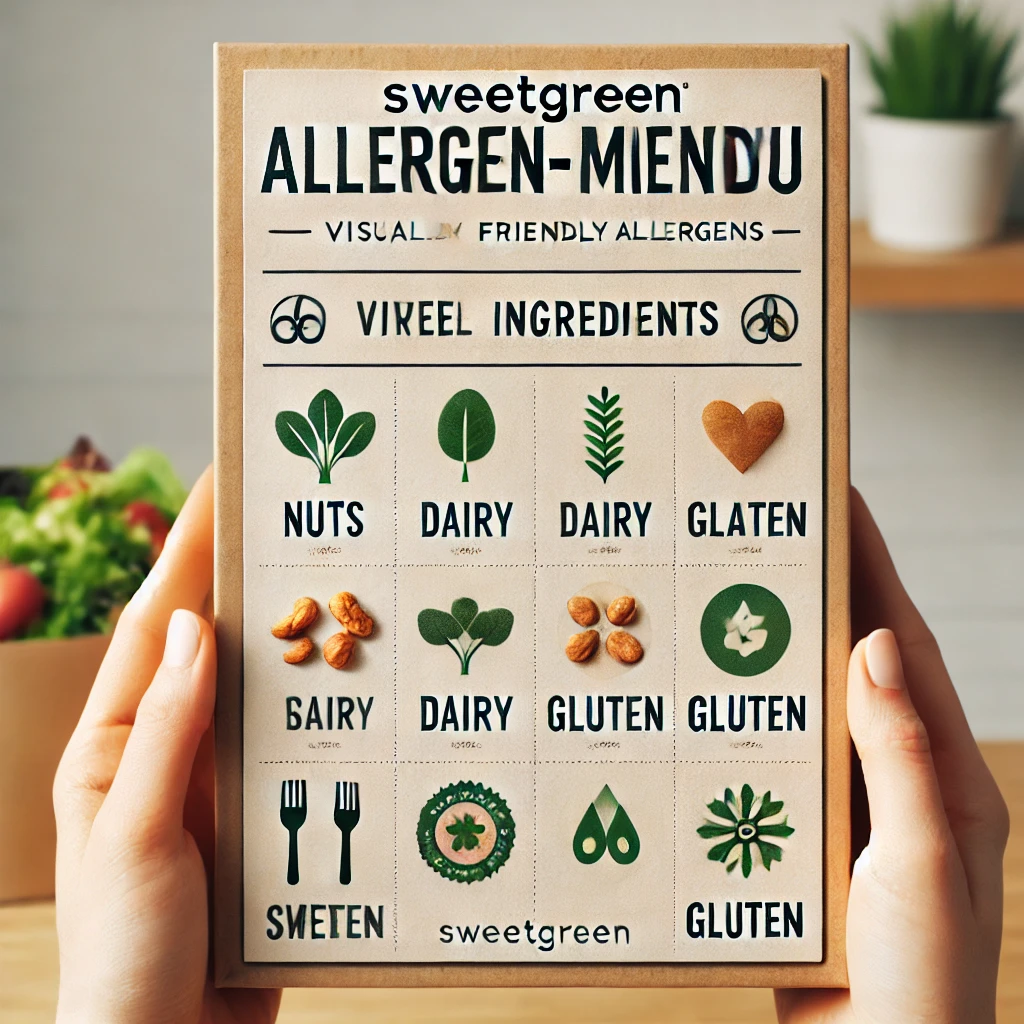 DALL·E 2025 02 13 01.09.00 A visually appealing allergen friendly menu for Sweetgreen highlighting ingredients that are free from common allergens such as nuts dairy and glut