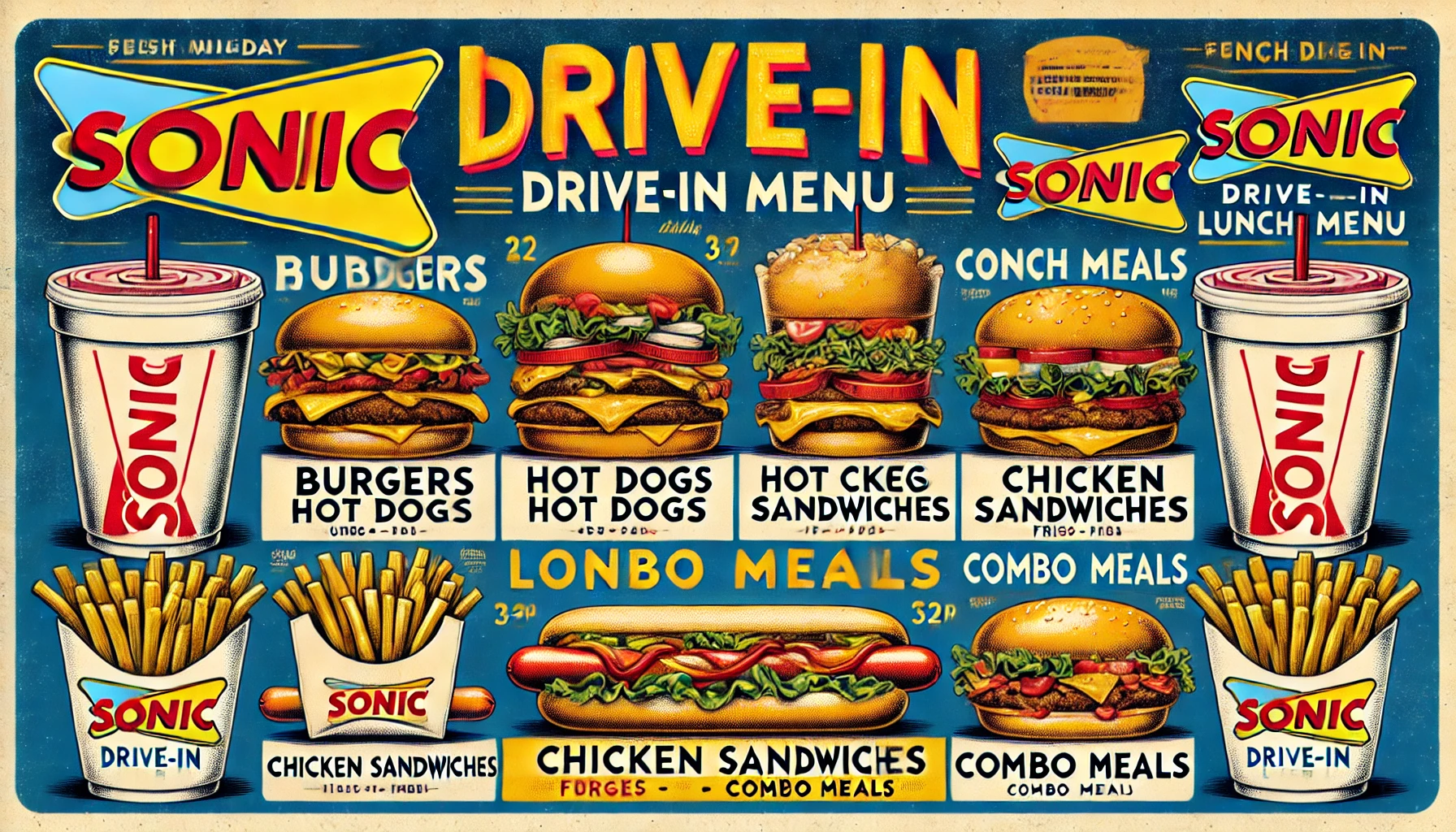 DALL·E 2025 02 16 16.38.25 A visually appealing Sonic Drive In lunch menu featuring popular midday meal options such as burgers hot dogs chicken sandwiches fries and combo m