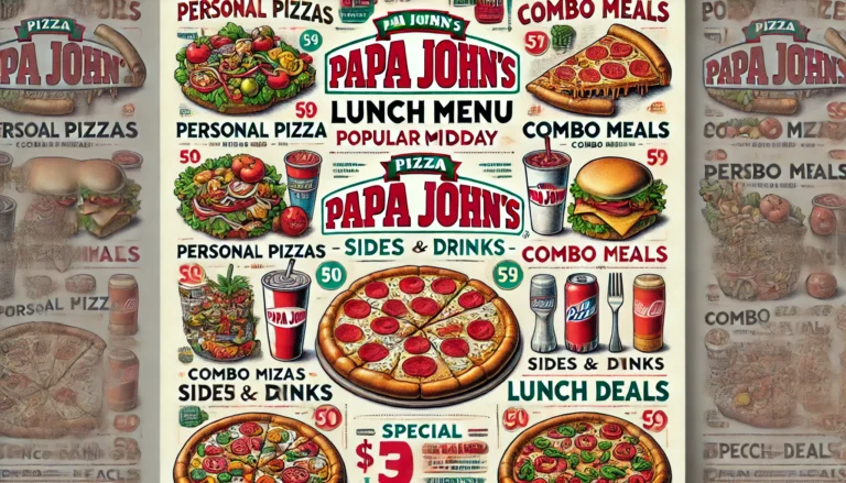 Papa John’s Lunch Menu 2025: Prices, Combos & Special Deals